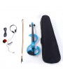High-grade 8 Pattern Electroacoustic Violin Kit (Case   Bow   Rosin) Blue